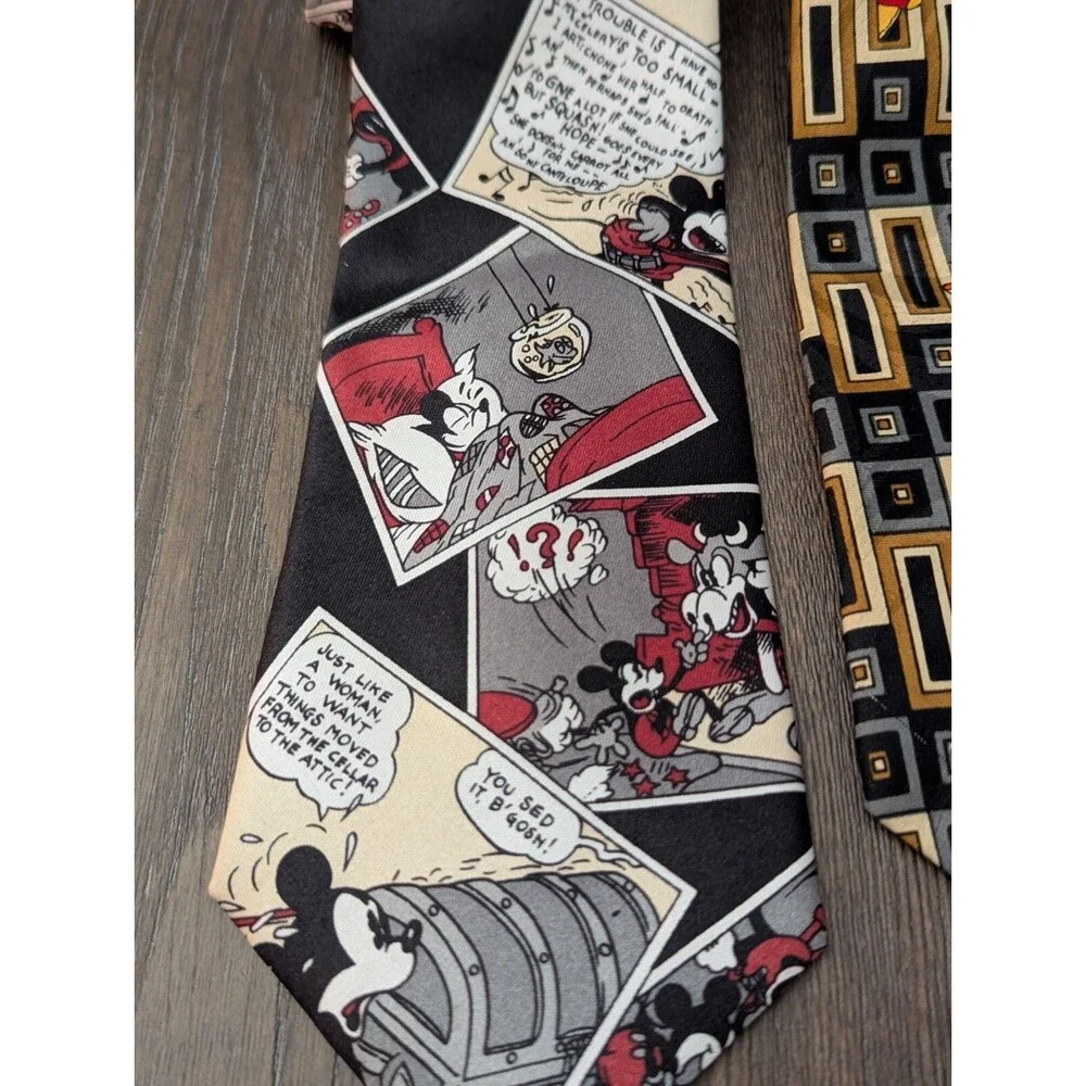 DISNEY Mickey Mouse Donald Duck Winnie The Pooh & Tigger Neckties Ties LOT OF 2